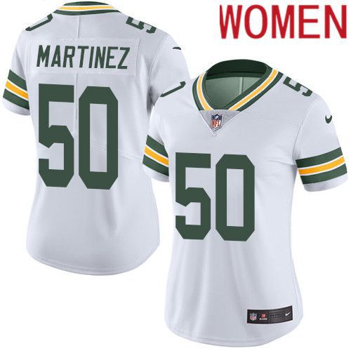 Women Green Bay Packers 50 Blake Martinez White Nike Vapor Limited NFL Jersey